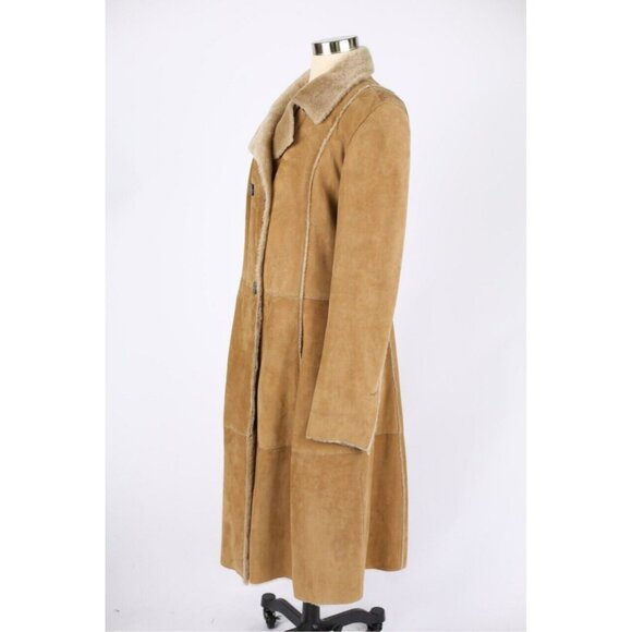 $6,500 Loro Piana Suede Shearling- Fur Lined Overcoat Size 46 Brown NEW - Picture 3 of 7